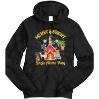 Cute Merry And Bright Jingle All The Way Colorful Christmas Tie Dye Hoodie