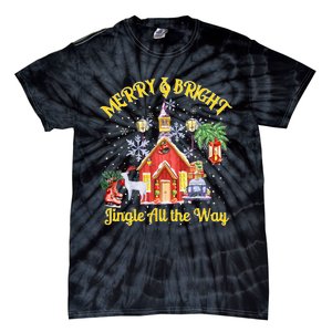 Cute Merry And Bright Jingle All The Way Colorful Christmas Tie-Dye T-Shirt