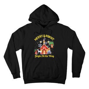 Cute Merry And Bright Jingle All The Way Colorful Christmas Tall Hoodie