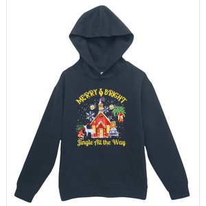 Cute Merry And Bright Jingle All The Way Colorful Christmas Urban Pullover Hoodie