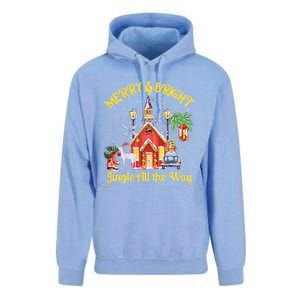 Cute Merry And Bright Jingle All The Way Colorful Christmas Unisex Surf Hoodie