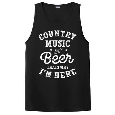 Country Music And Beer ThatS Why IM Here Guitar Guitarist PosiCharge Competitor Tank