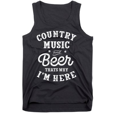 Country Music And Beer ThatS Why IM Here Guitar Guitarist Tank Top