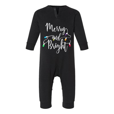 Cute Merry And Bright Christmas Lights Infant Fleece One Piece