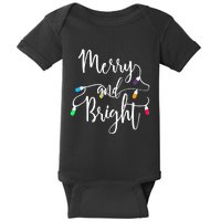 Cute Merry And Bright Christmas Lights Baby Bodysuit