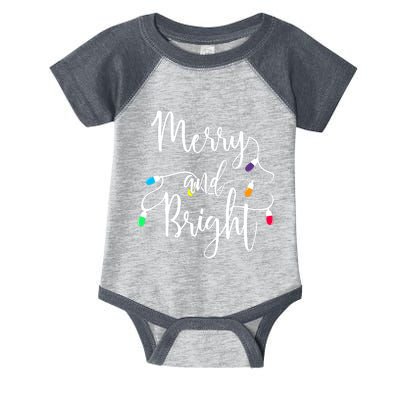 Cute Merry And Bright Christmas Lights Infant Baby Jersey Bodysuit