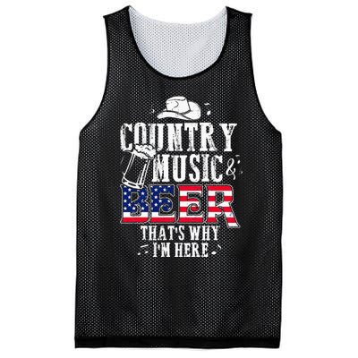 Country Music And Beer Thats Why Im Here Funny Mesh Reversible Basketball Jersey Tank