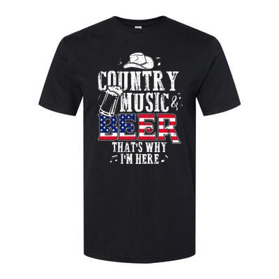 Country Music And Beer Thats Why Im Here Funny Softstyle® CVC T-Shirt