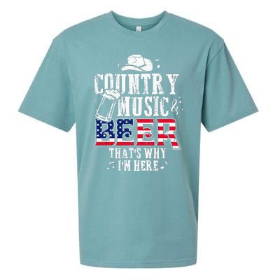 Country Music And Beer Thats Why Im Here Funny Sueded Cloud Jersey T-Shirt