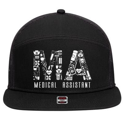 Certified Medical Assistant Cma 7 Panel Mesh Trucker Snapback Hat