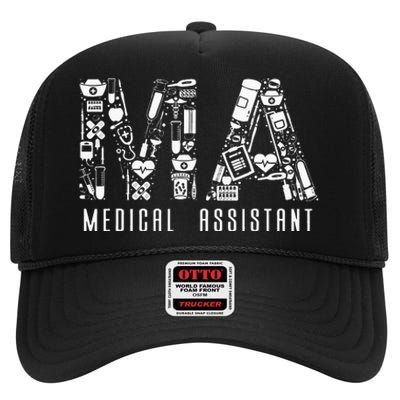 Certified Medical Assistant Cma High Crown Mesh Back Trucker Hat