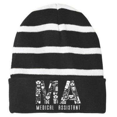 Certified Medical Assistant Cma Striped Beanie with Solid Band