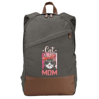 Cat Mom And Mom Cat With Cat Mother And Best Cat Mom Ever Cool Gift Cotton Canvas Backpack