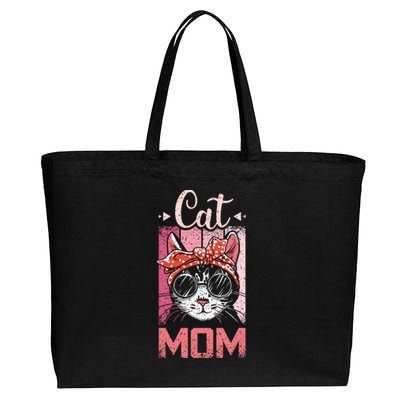 Cat Mom And Mom Cat With Cat Mother And Best Cat Mom Ever Cool Gift Cotton Canvas Jumbo Tote