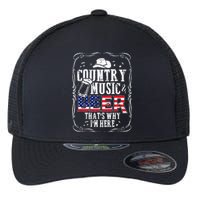 Country Music and Beer That's Why I'm Here Funny Flexfit Unipanel Trucker Cap