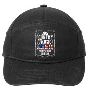 Country Music and Beer That's Why I'm Here Funny 7-Panel Snapback Hat