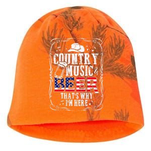 Country Music and Beer That's Why I'm Here Funny Kati - Camo Knit Beanie