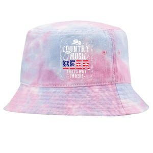 Country Music and Beer That's Why I'm Here Funny Tie-Dyed Bucket Hat