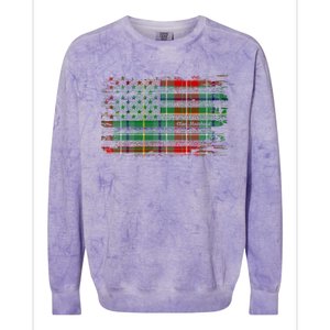 Clan Muirhead American Flag Scottish Tartan Gift Colorblast Crewneck Sweatshirt