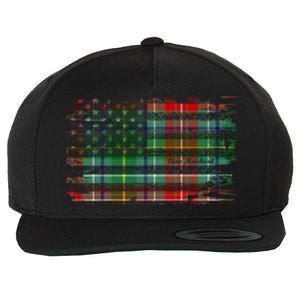 Clan Muirhead American Flag Scottish Tartan Gift Wool Snapback Cap