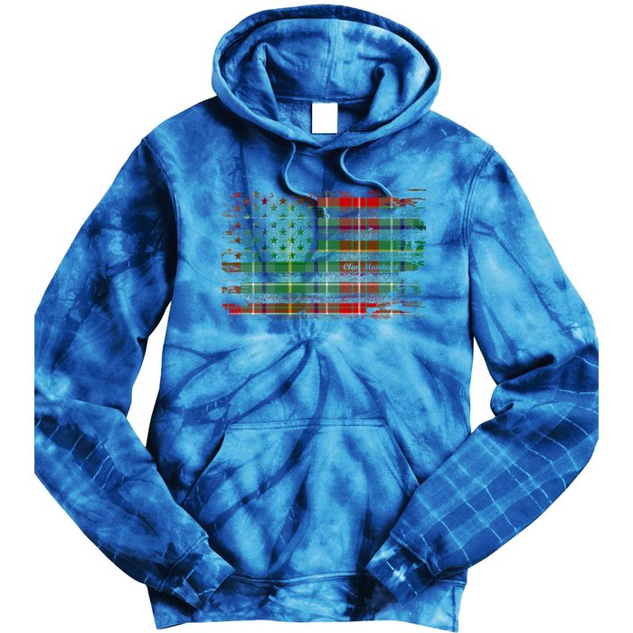 Clan Muirhead American Flag Scottish Tartan Gift Tie Dye Hoodie