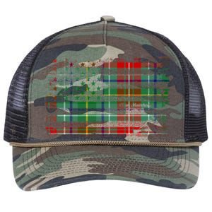 Clan Muirhead American Flag Scottish Tartan Gift Retro Rope Trucker Hat Cap