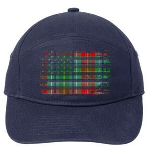 Clan Muirhead American Flag Scottish Tartan Gift 7-Panel Snapback Hat