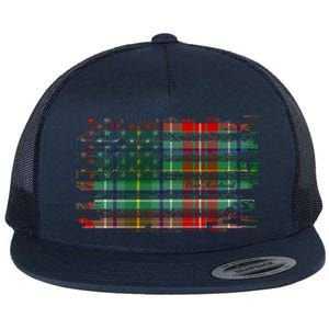 Clan Muirhead American Flag Scottish Tartan Gift Flat Bill Trucker Hat