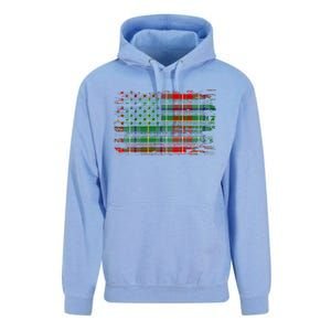 Clan Muirhead American Flag Scottish Tartan Gift Unisex Surf Hoodie