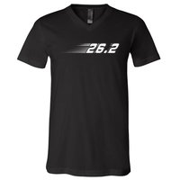 Cool Marathon Art  Marathoner Running 26.2 Finisher V-Neck T-Shirt