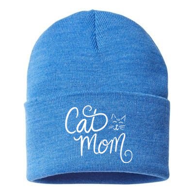 Cat Mom Art Crazy Cat Lady Funny Gift Fun Gift Sustainable Knit Beanie