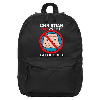 Christian Mom Against Fat Chodes Funny Jesus 16 in Basic Backpack