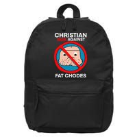 Christian Mom Against Fat Chodes Funny Jesus 16 in Basic Backpack