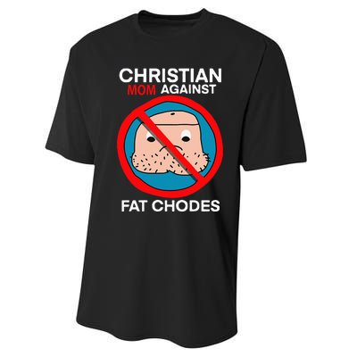 Christian Mom Against Fat Chodes Funny Jesus Performance Sprint T-Shirt