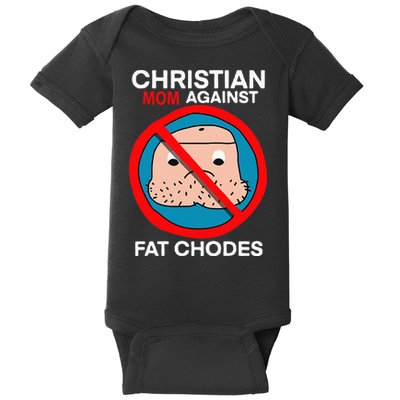 Christian Mom Against Fat Chodes Funny Jesus Baby Bodysuit