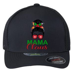 Cute Messy Bun Christmas Mama Claus Gift Flexfit Unipanel Trucker Cap