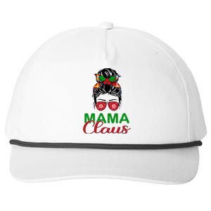 Cute Messy Bun Christmas Mama Claus Gift Snapback Five-Panel Rope Hat