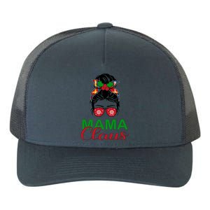 Cute Messy Bun Christmas Mama Claus Gift Yupoong Adult 5-Panel Trucker Hat