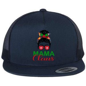 Cute Messy Bun Christmas Mama Claus Gift Flat Bill Trucker Hat