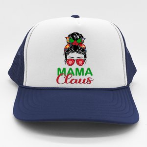 Cute Messy Bun Christmas Mama Claus Gift Trucker Hat