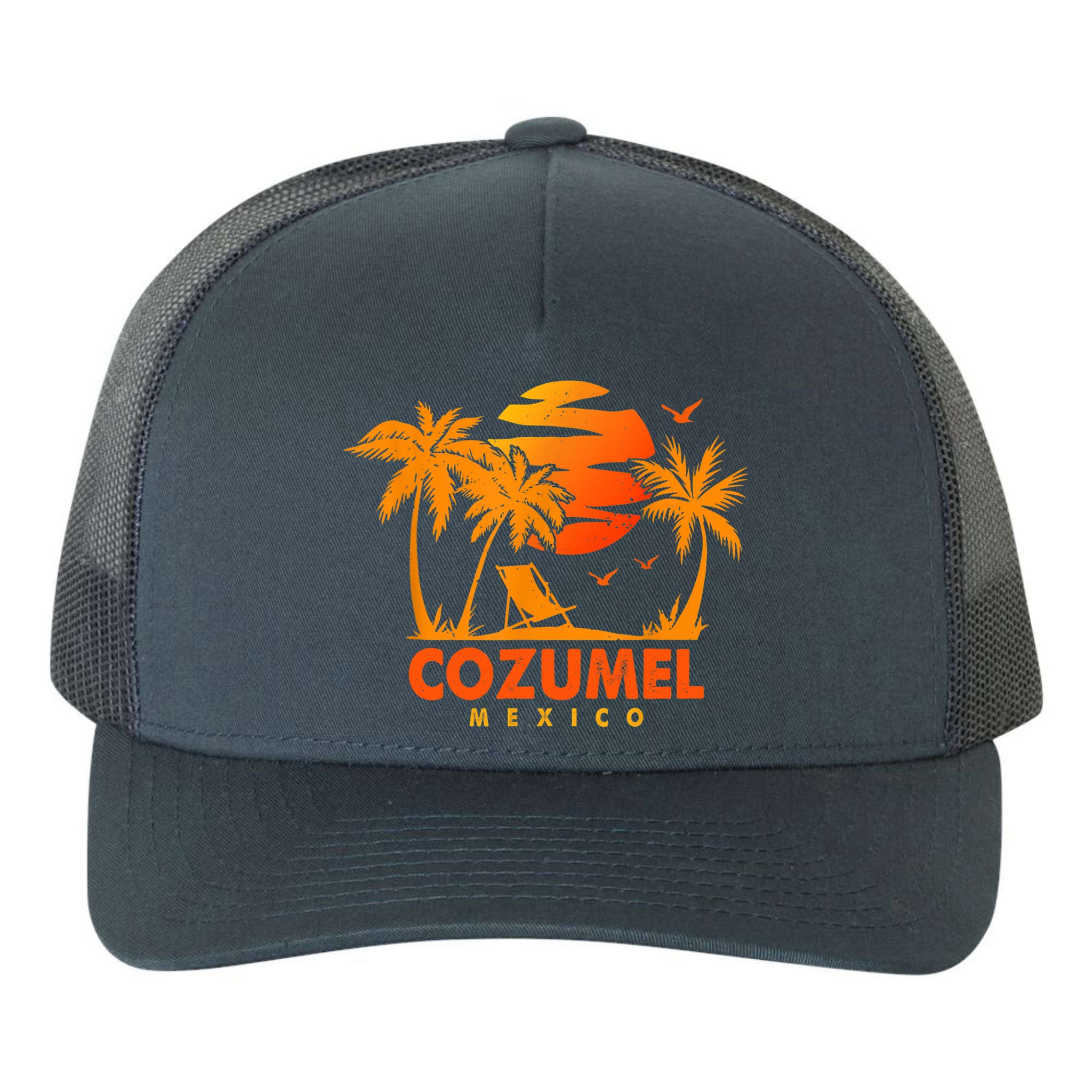 COZUMEL Mexico Beach Vacation Spring Break Honeymoon Vintage Yupoong Adult 5-Panel Trucker Hat