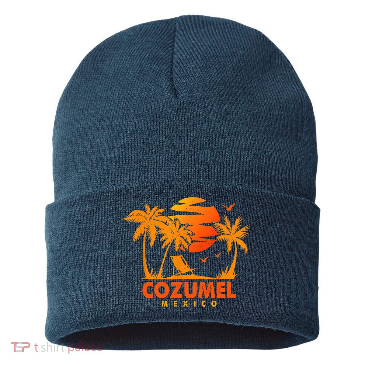 COZUMEL Mexico Beach Vacation Spring Break Honeymoon Vintage Sustainable Knit Beanie