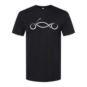 Christian Motorcycle Biker Ichthus Faith Softstyle CVC T-Shirt