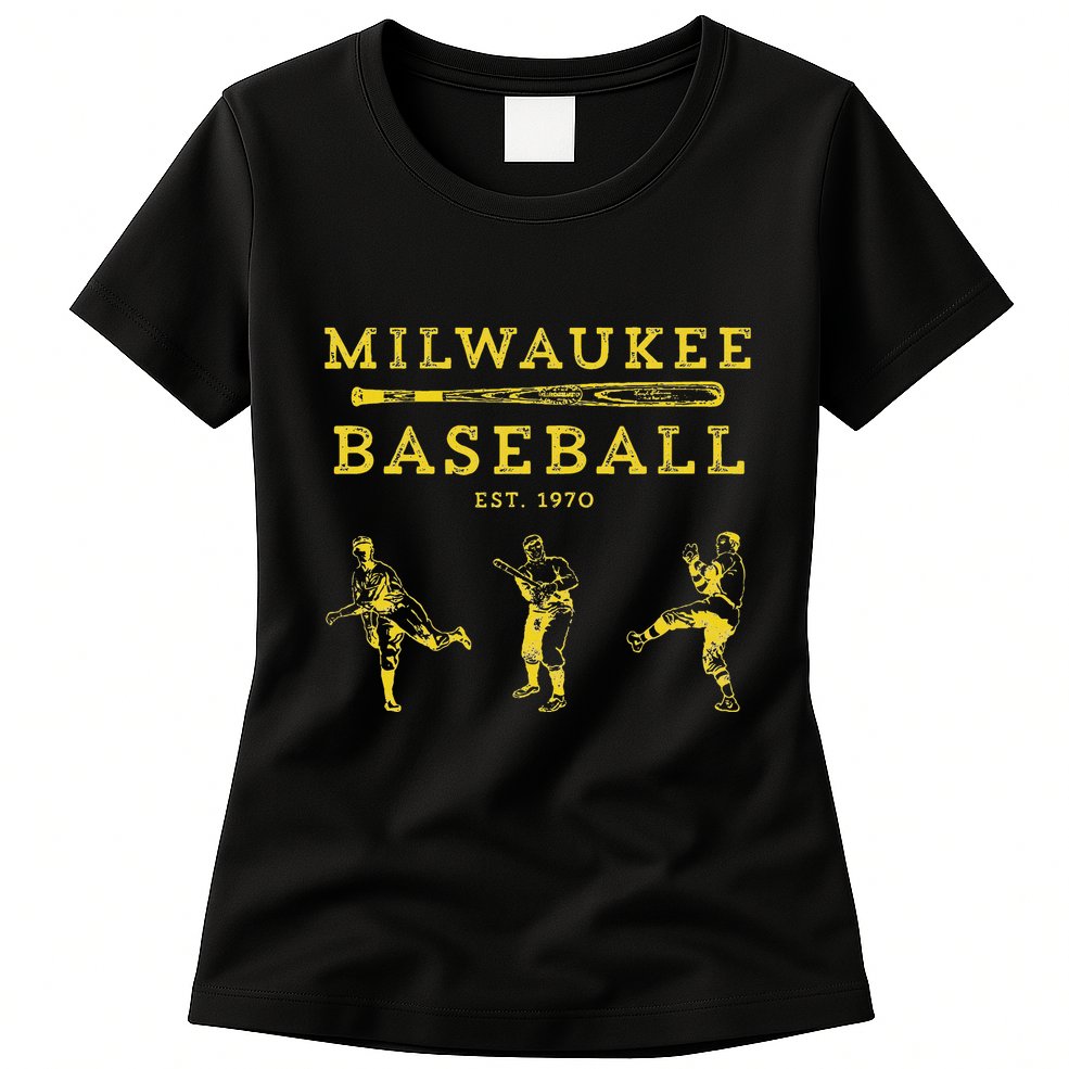 Classic Milwaukee Baseball Fan Retro Womens T-Shirt