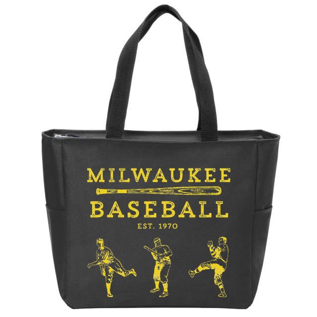 Classic Milwaukee Baseball Fan Retro Zip Tote Bag