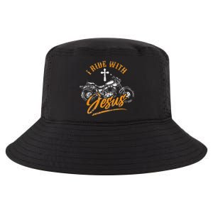 Christian Motorcycle Biker I Ride With Jesus Faith Cool Comfort Performance Bucket Hat