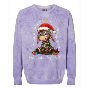 Con Mi Burrito Sabanero Mexican Tuki Tuki Donkey Latino Xmas Colorblast Crewneck Sweatshirt