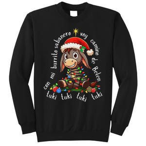 Con Mi Burrito Sabanero Mexican Tuki Tuki Donkey Latino Xmas Sweatshirt