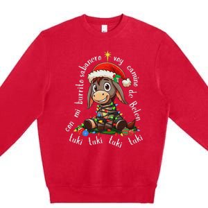 Con Mi Burrito Sabanero Mexican Tuki Tuki Donkey Latino Xmas Premium Crewneck Sweatshirt