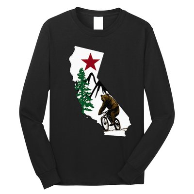 California Mountain Biking Bear Long Sleeve Shirt